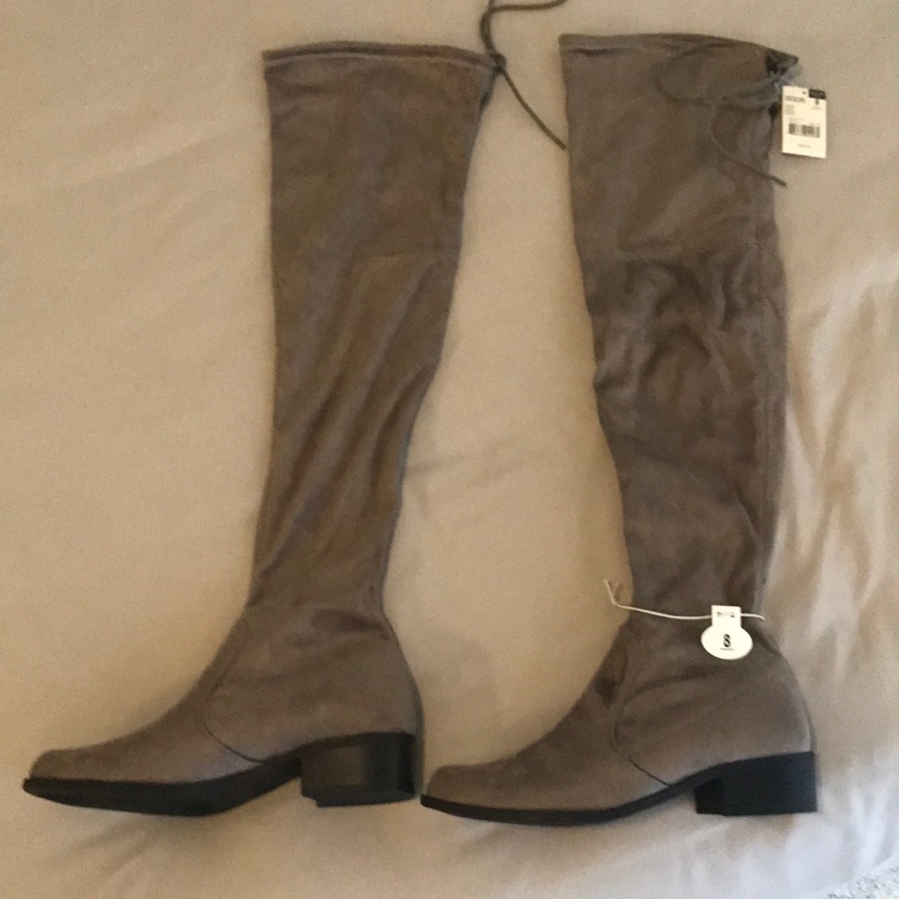 NWT Over the knee gray boots